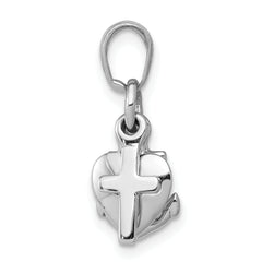 De-Ani Sterling Silver Polished 3D Moveable Anchor / Heart / Cross Pendant