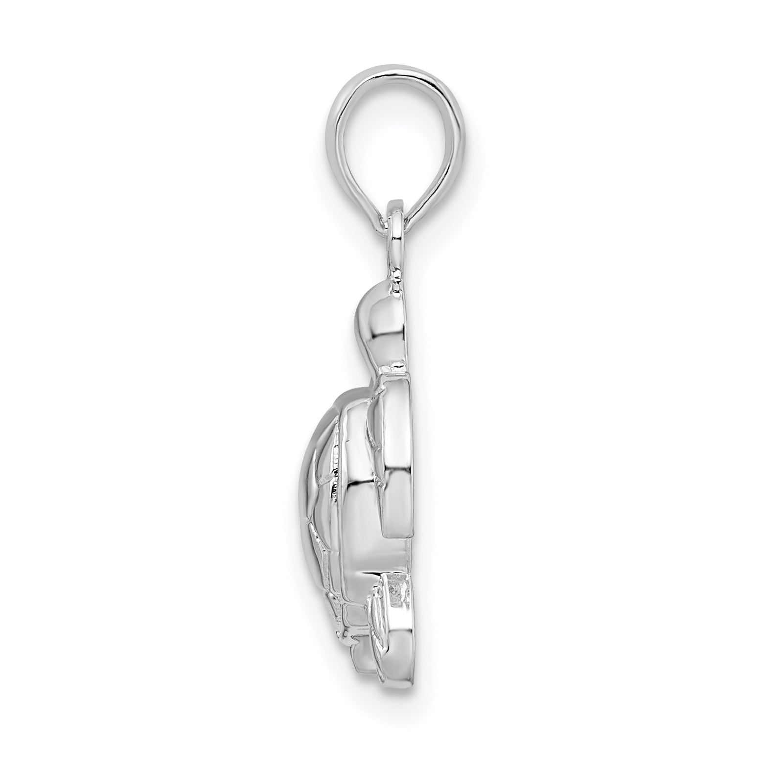 De-Ani Sterling Silver Rhodium-Plated Polished Sea Turtle Pendant