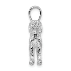 De-Ani Sterling Silver Rhodium-Plated Textured 3D English Pointer Dog Pendant