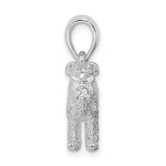 De-Ani Sterling Silver Rhodium-Plated Textured 3D Welsh Terrier Pendant