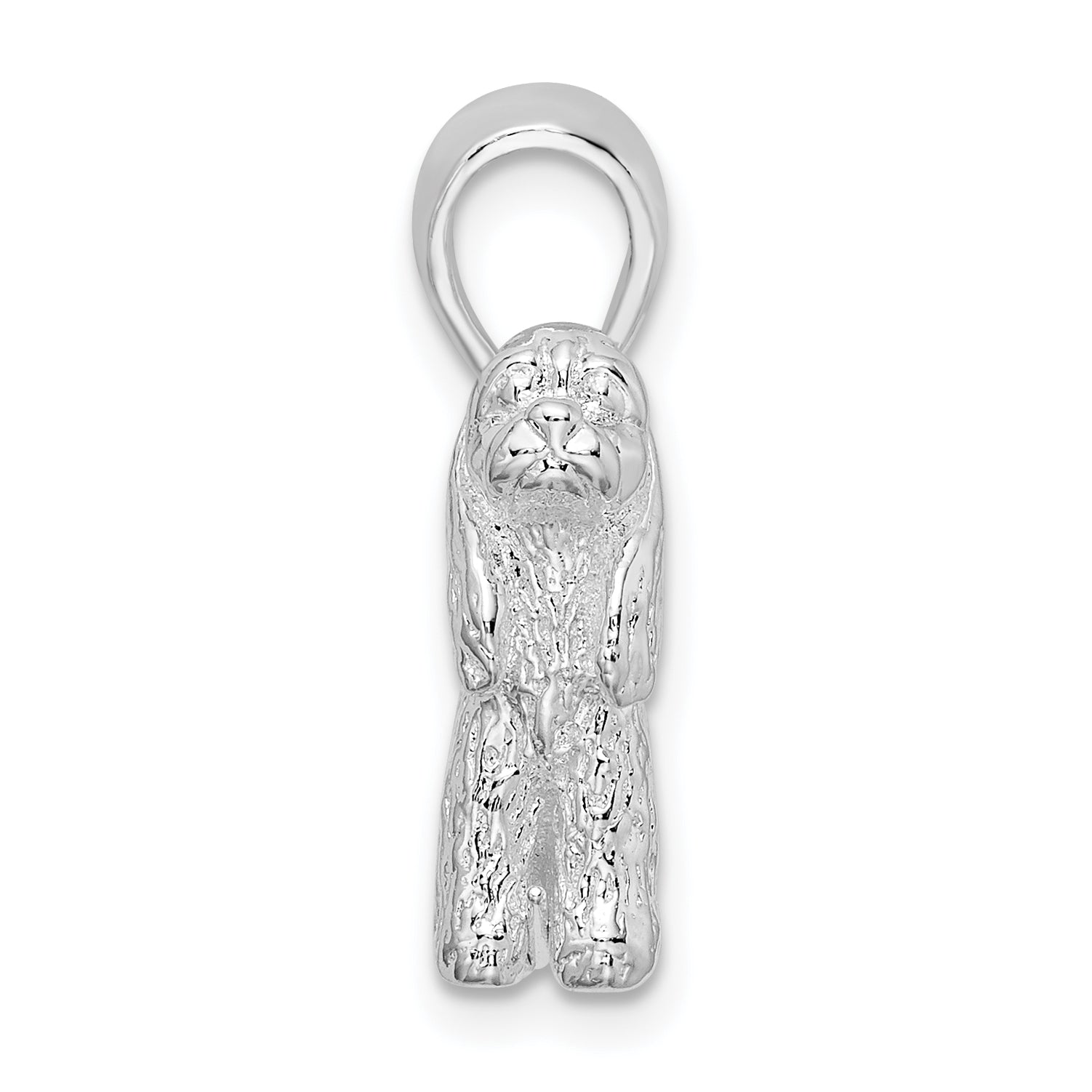 De-Ani Sterling Silver Rhodium-Plated Textured 3D Cocker Spaniel Pendant