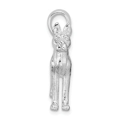 De-Ani Sterling Silver Rhodium-Plated Textured 3D Great Dane Pendant