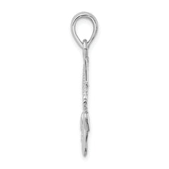 De-Ani Sterling Silver Polished 3D Anchor and Rope Pendant