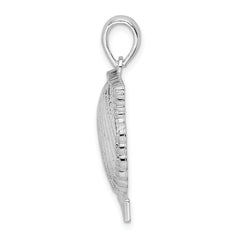 De-Ani Sterling Silver Rhodium-Plated Polished St. Thomas Scallop Shell Pendant