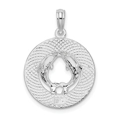 De-Ani Sterling Silver Rhodium-Plated St. Thomas Circle with Dolphins Pendant