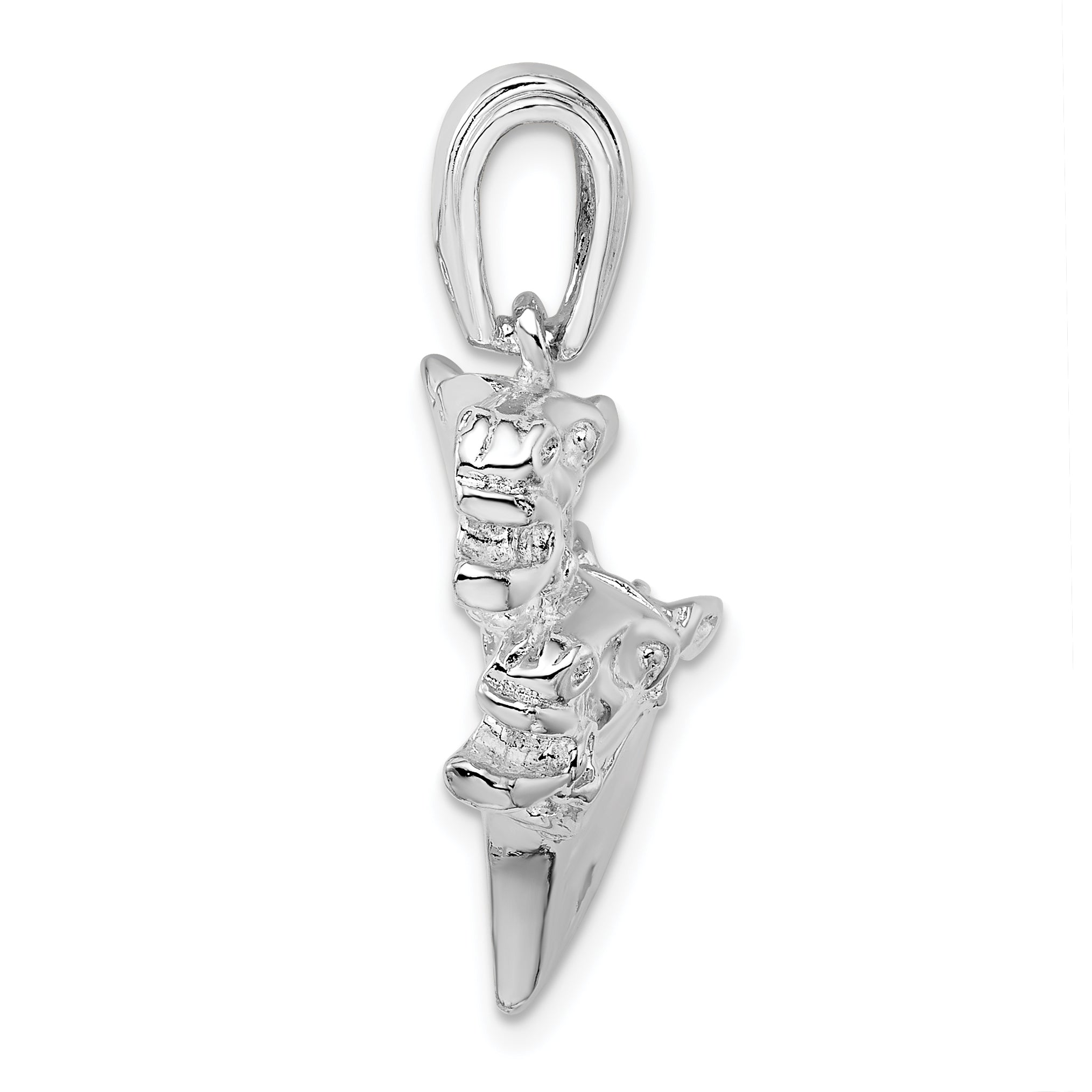 De-Ani Sterling Silver Polished Double Horse Head Pendant