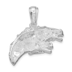 De-Ani Sterling Silver Polished Double Horse Head Pendant