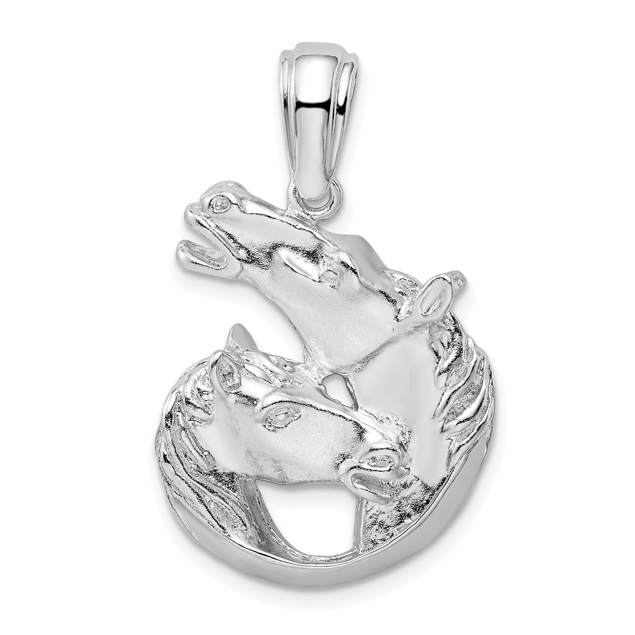 De-Ani Sterling Silver Polished Horse and Foal Pendant