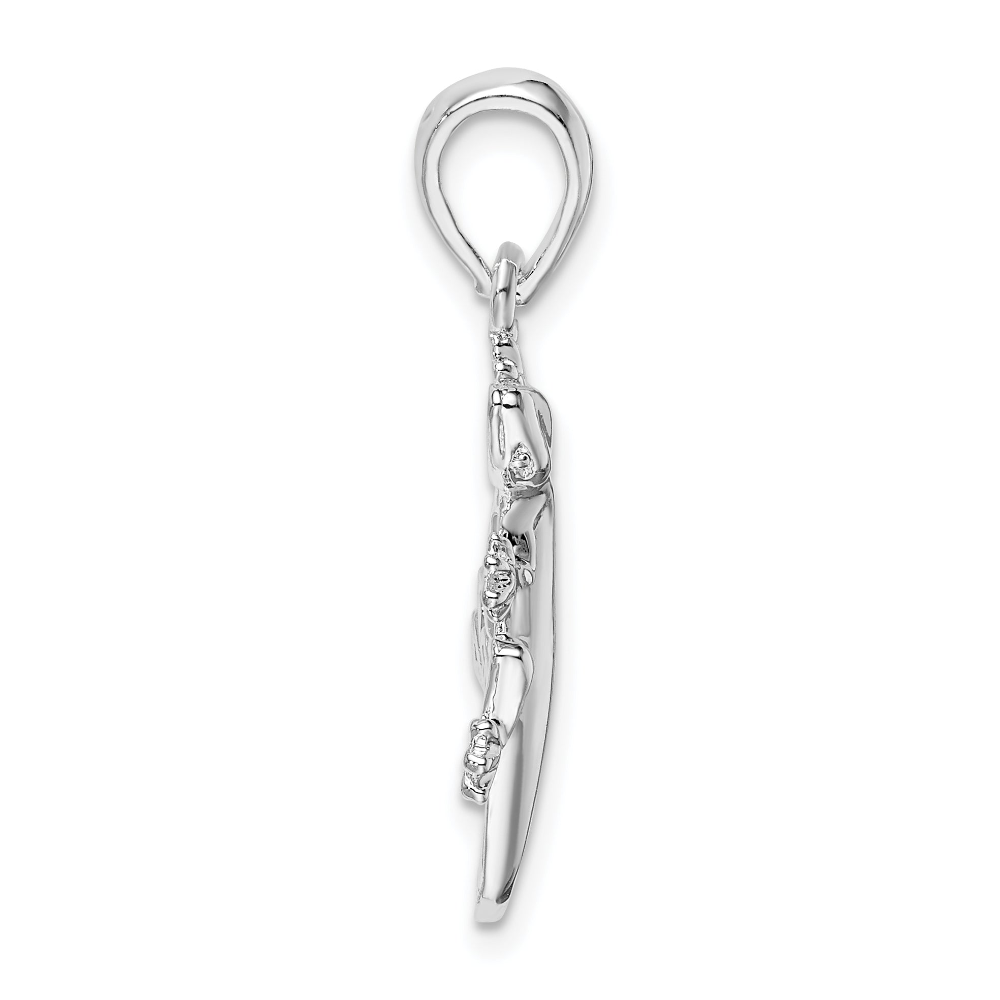 De-Ani Sterling Silver Rhodium-Plated Polished Gecko Pendant