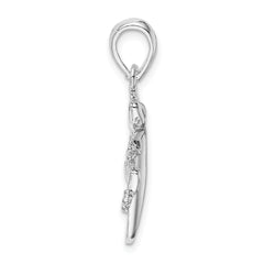 De-Ani Sterling Silver Rhodium-Plated Polished Gecko Pendant