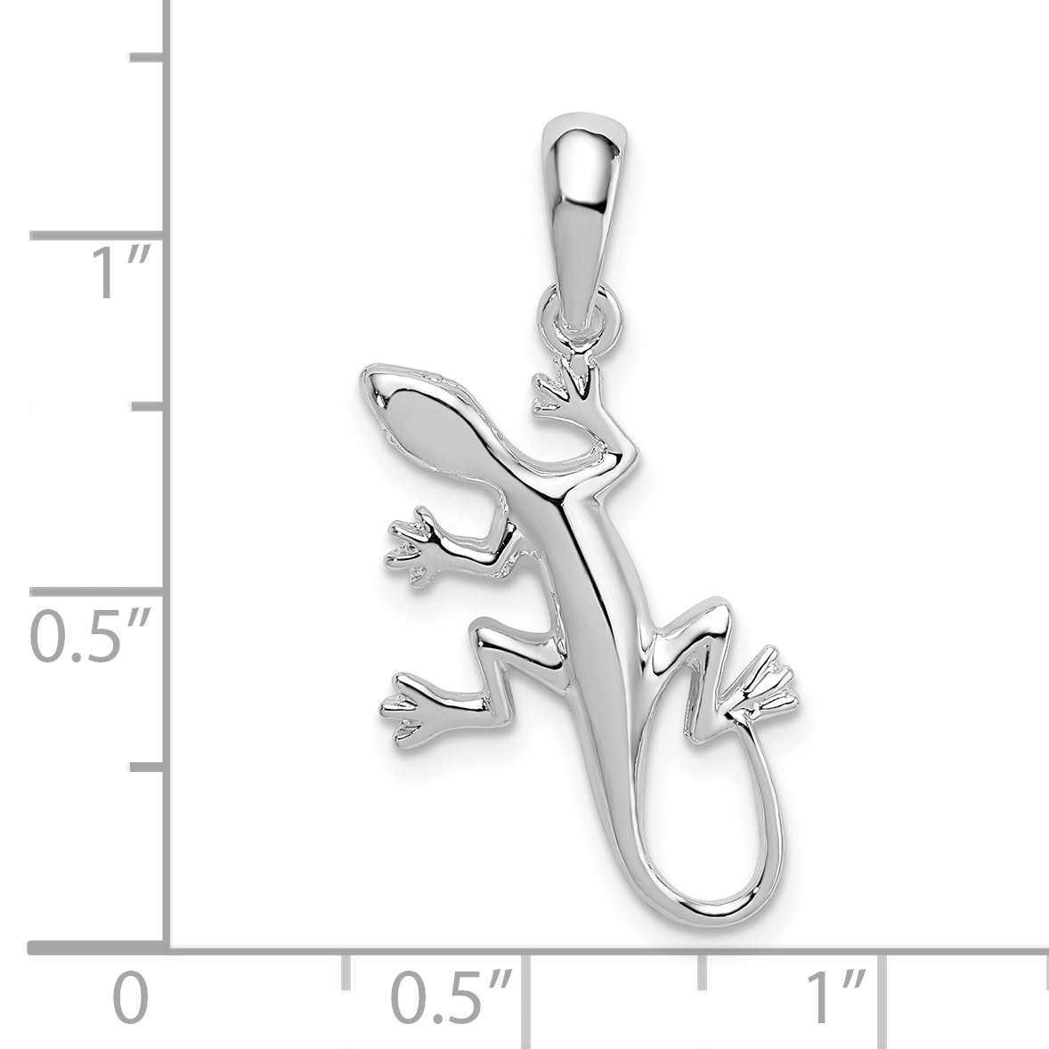 De-Ani Sterling Silver Rhodium-Plated Polished Gecko Pendant