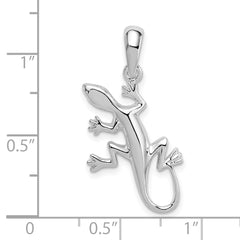 De-Ani Sterling Silver Rhodium-Plated Polished Gecko Pendant