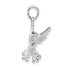 De-Ani Sterling Silver Rhodium-Plated Polished Hummingbird Pendant