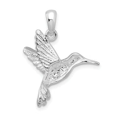 De-Ani Sterling Silver Rhodium-Plated Polished Hummingbird Pendant