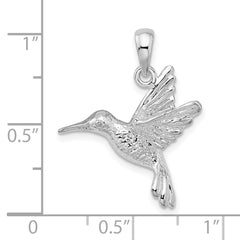 De-Ani Sterling Silver Rhodium-Plated Polished Hummingbird Pendant