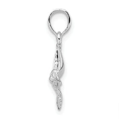 De-Ani Sterling Silver Rhodium-Plated Polished Hummingbird Pendant