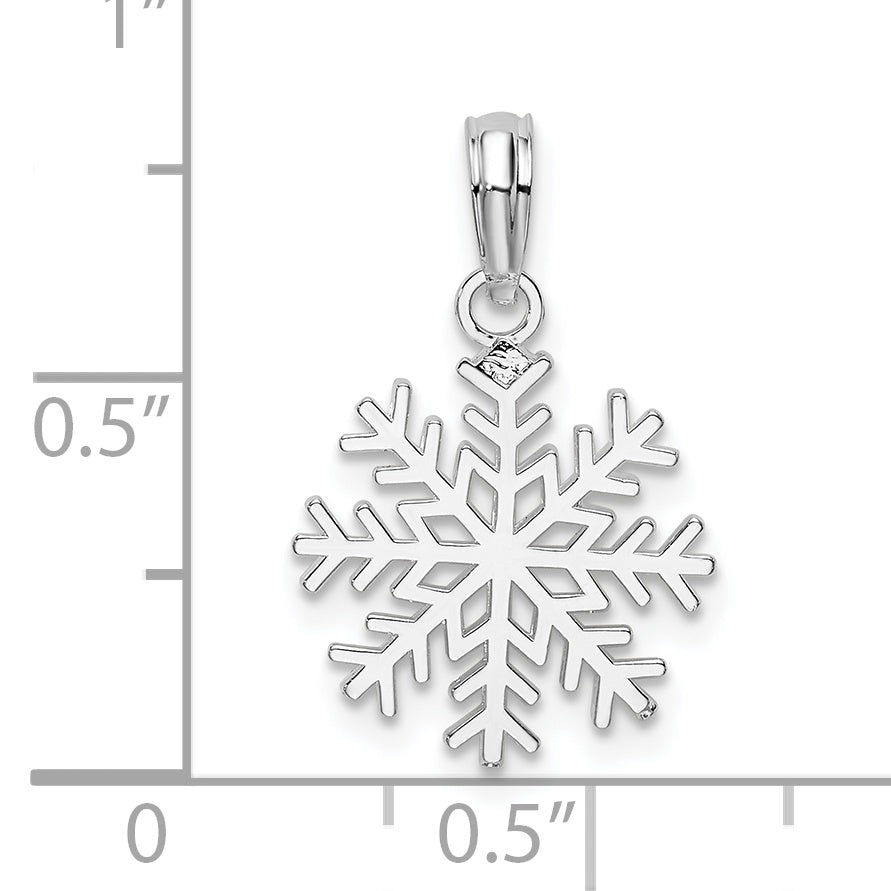 De-Ani Sterling Silver Polished Cut-Out Snowflake Pendant