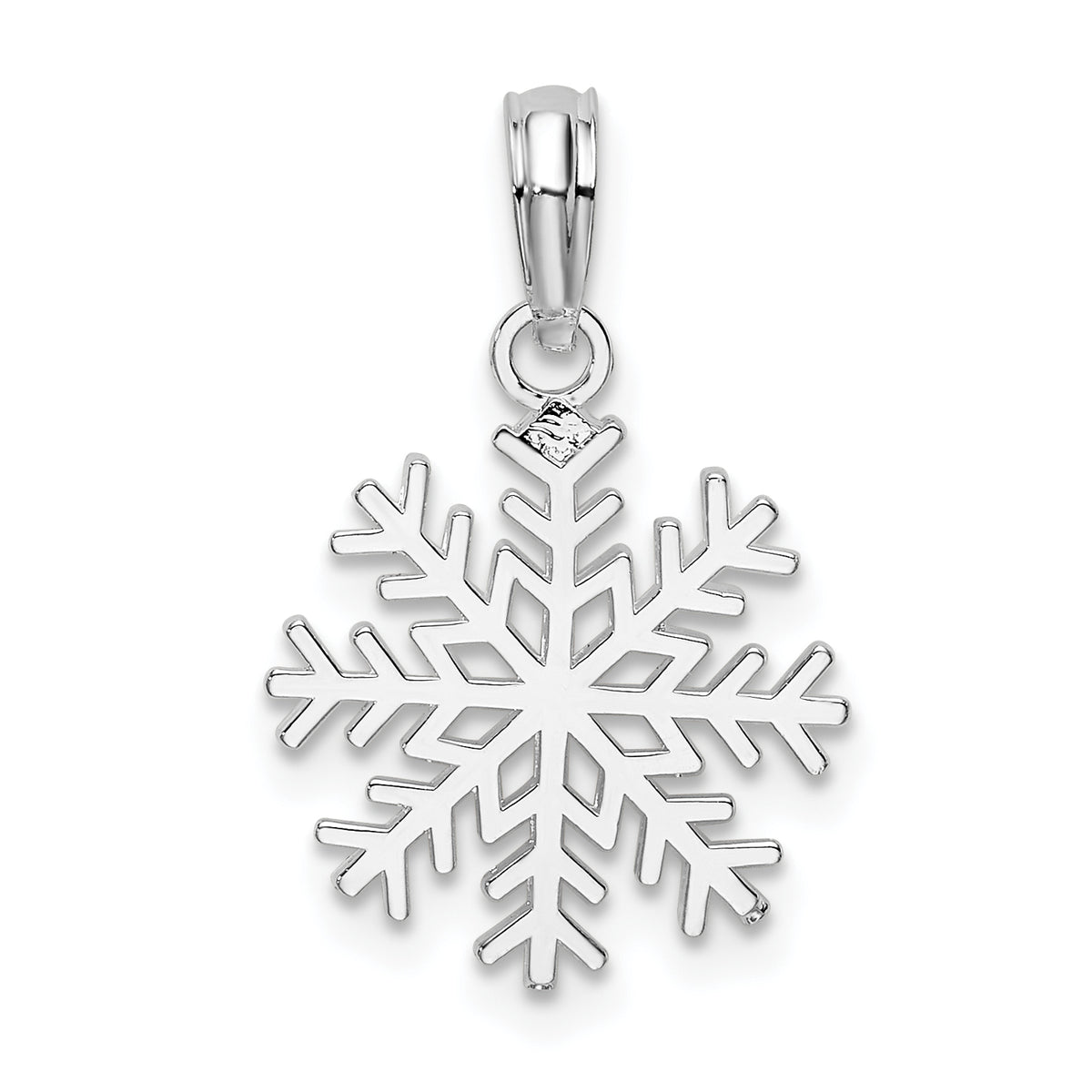 De-Ani Sterling Silver Polished Cut-Out Snowflake Pendant