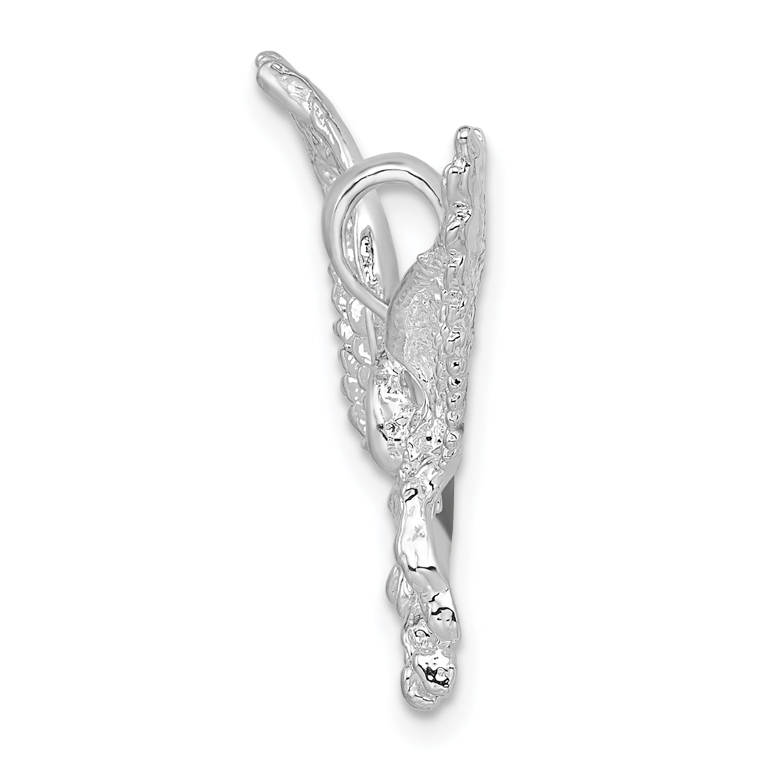 De-Ani Sterling Silver Rhodium-Plated Polished Flying Eagle Pendant