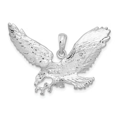 De-Ani Sterling Silver Rhodium-Plated Polished Flying Eagle Pendant