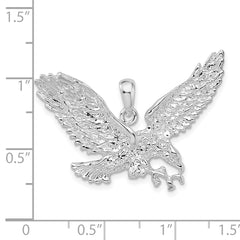 De-Ani Sterling Silver Rhodium-Plated Polished Flying Eagle Pendant