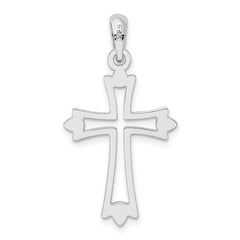 De-Ani Sterling Silver Rhodium-Plated Pointed Ends Cut-Out Cross Pendant