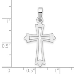 De-Ani Sterling Silver Rhodium-Plated Pointed Ends Cut-Out Cross Pendant