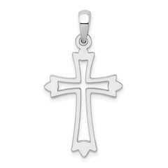 De-Ani Sterling Silver Rhodium-Plated Pointed Ends Cut-Out Cross Pendant