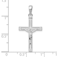 De-Ani Sterling Silver Rhodium-Plated Polished Latin Crucifix Pendant