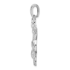 De-Ani Sterling Silver Rhodium-Plated Polished Large Horse Head Pendant