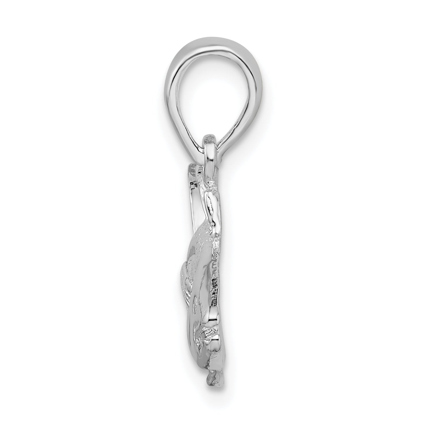 De-Ani Sterling Silver Rhodium-Plated Polished Yellowfin Tuna Fish Pendant