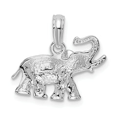 De-Ani Sterling Silver Rhodium-Plated Polished Elephant Pendant