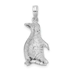 De-Ani Sterling Silver Rhodium-Plated Polished Penguin Pendant