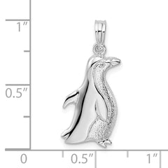 De-Ani Sterling Silver Rhodium-Plated Polished Penguin Pendant