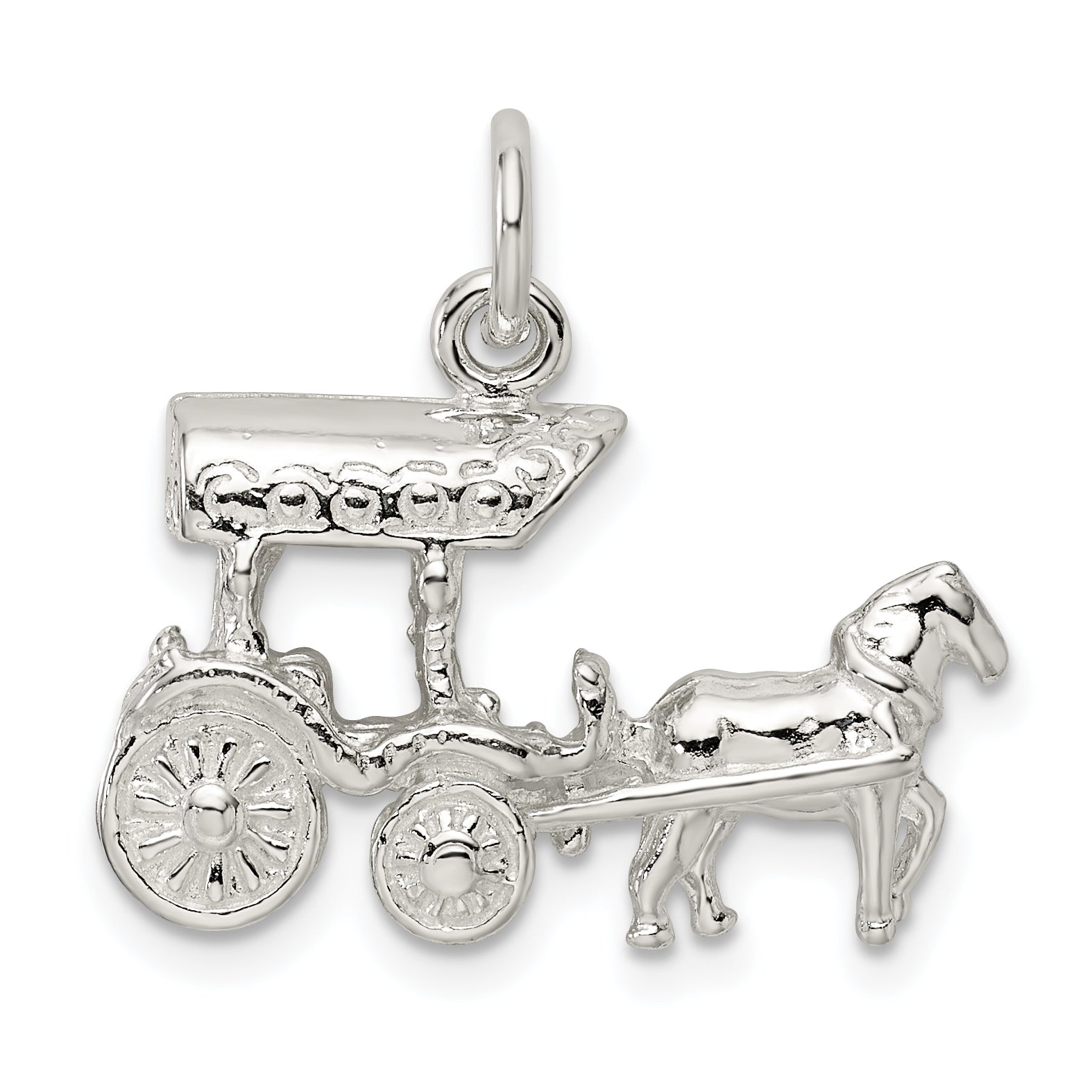 Sterling Silver Horse & Carriage Charm