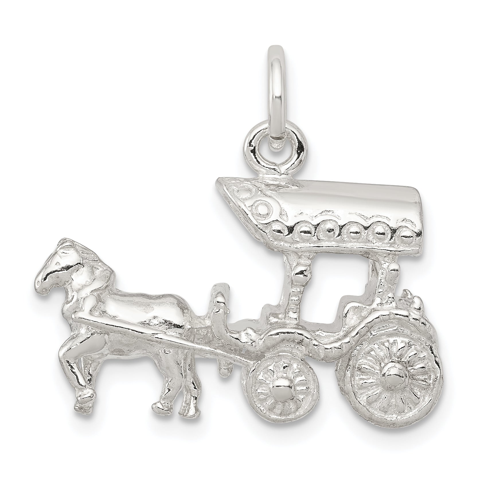 Sterling Silver Horse & Carriage Charm