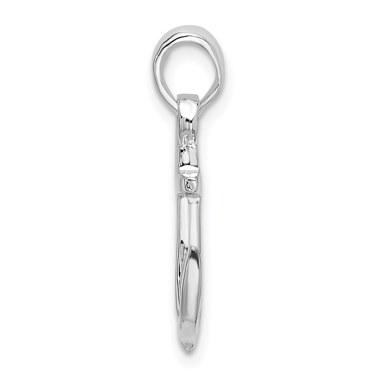 De-Ani Sterling Silver Rhodium-Plated Polished 3D Anchor Pendant