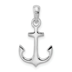 De-Ani Sterling Silver Rhodium-Plated Polished 3D Anchor Pendant