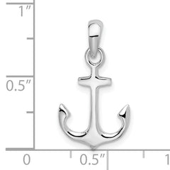 De-Ani Sterling Silver Rhodium-Plated Polished 3D Anchor Pendant