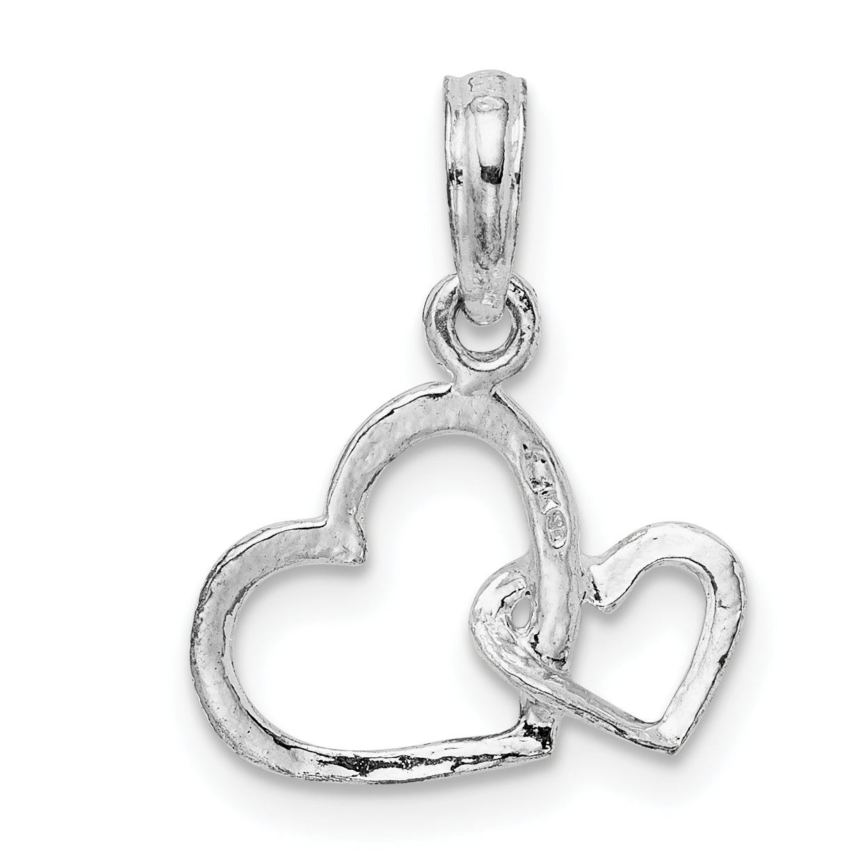 De-Ani Sterling Silver Rhodium-plated Intertwined Double Hearts Pendant