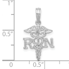 De-Ani Sterling Silver Rhodium-Plated Polished RN Caduceus Pendant