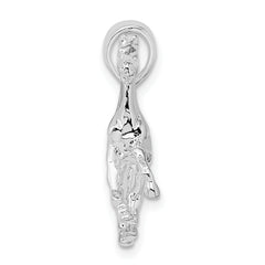 De-Ani Sterling Silver Rhodium-Plated Polished 3D Walking Horse Pendant