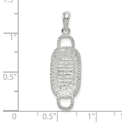 De-Ani Sterling Silver Rhodium-Plated Polished 3D Rectangular Basket Pendant