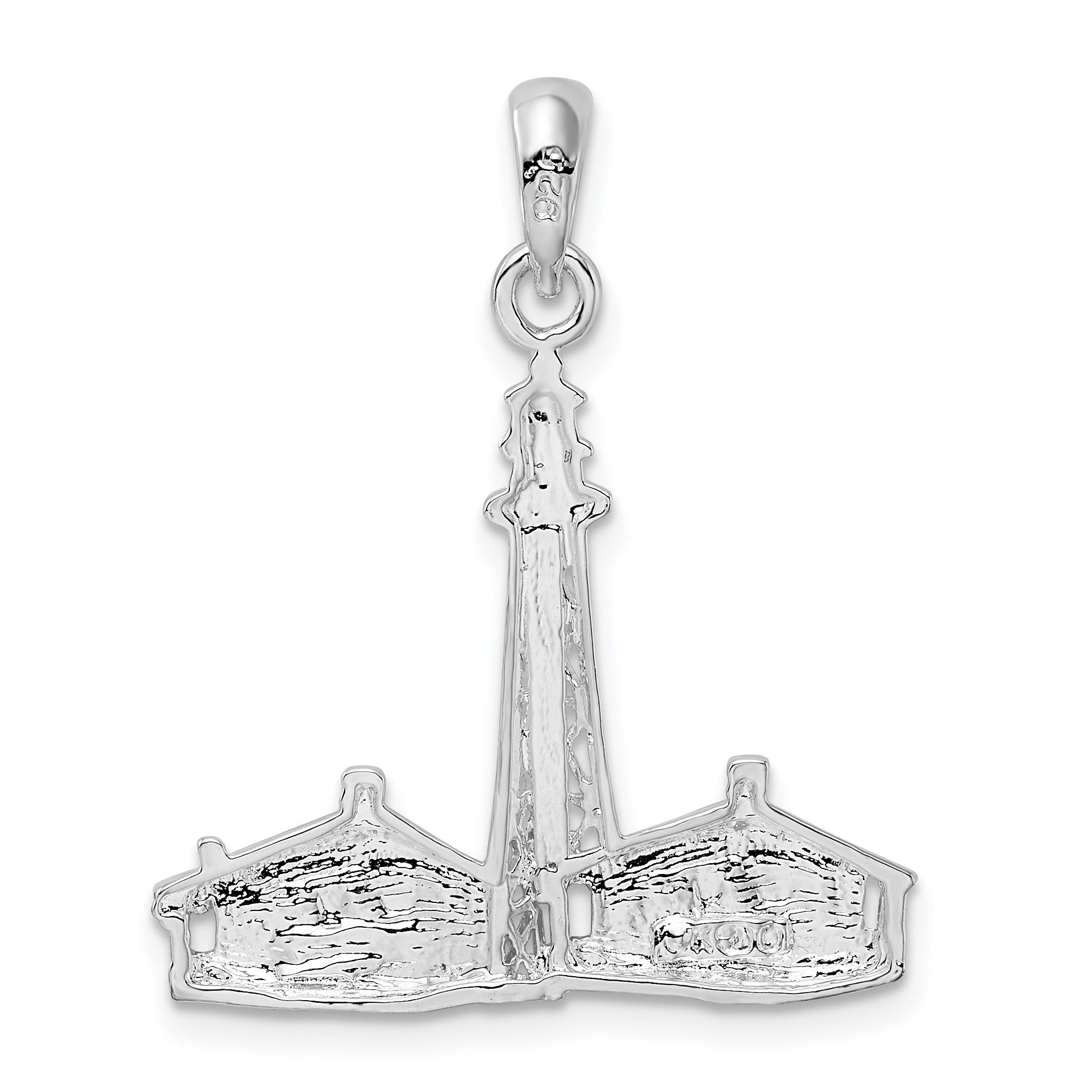 De-Ani Sterling Silver Rhodium-Plated Sanibel Island Lighthouse Pendant