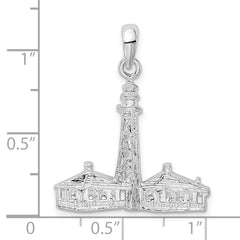 De-Ani Sterling Silver Rhodium-Plated Sanibel Island Lighthouse Pendant