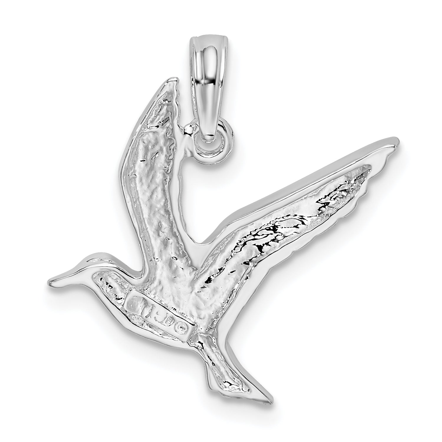 De-Ani Sterling Silver Rhodium-Plated Polished Flying Seagull Pendant