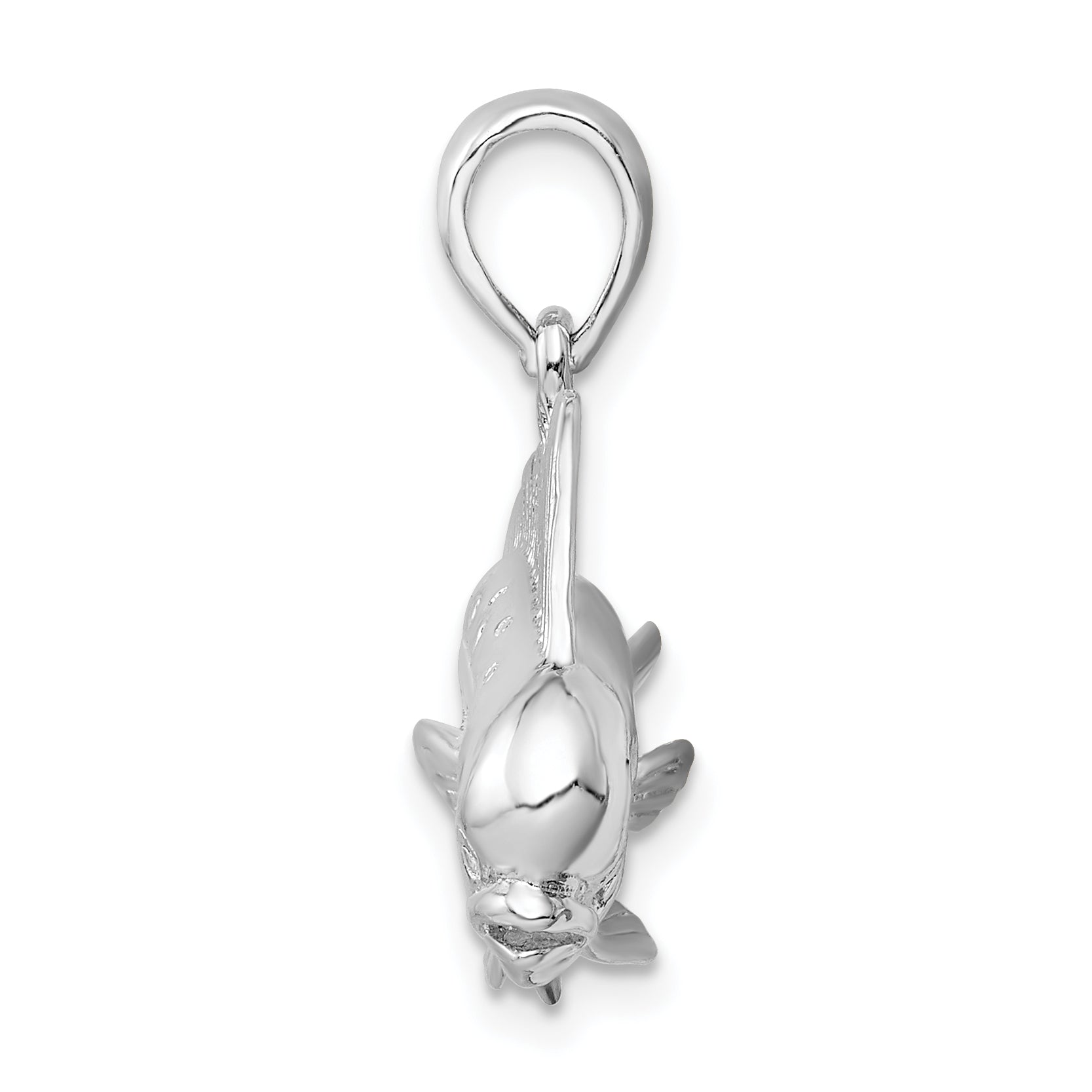 De-Ani Sterling Silver Rhodium-Plated Polished 3D Mahi-Mahi Fish Pendant