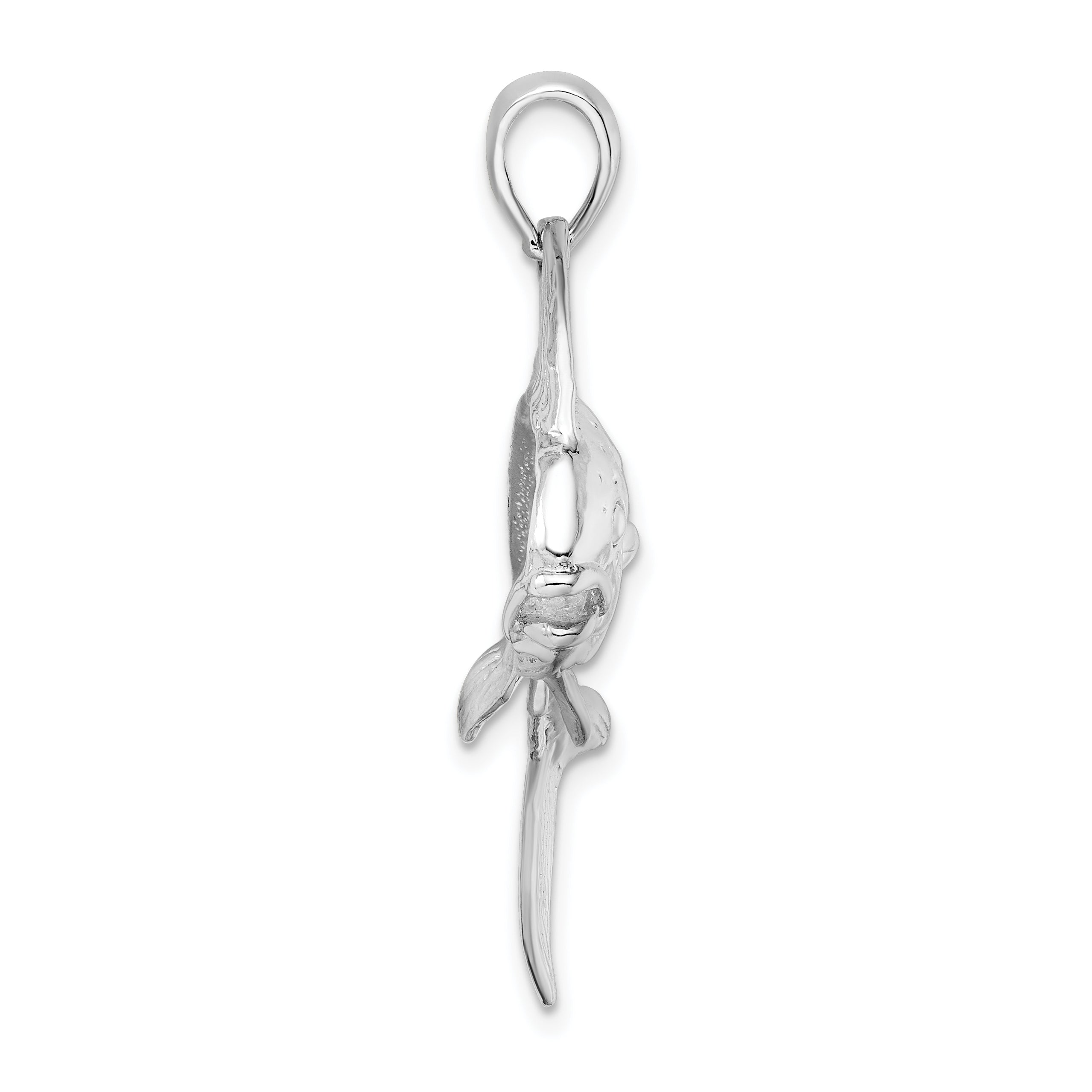 De-Ani Sterling Silver Rhodium-Plated Polished Mahi-Mahi Fish Pendant