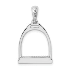 De-Ani Sterling Silver Polished 3D Large Horse Stirrup Pendant