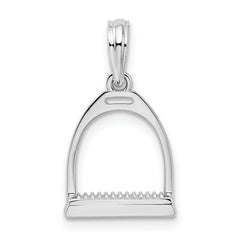 De-Ani Sterling Silver Polished 3D Horse Stirrup Pendant